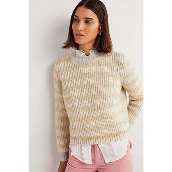 Boden Tinsel Stripe Wool & Alpaca-Blend Sweater size 4 NWOT - Picture 1 of 9